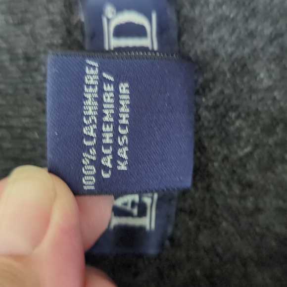 Lands' End Cashmere Polo Long Sleeve Sweater MEDIUM 38-40 Gray Heathered Black - Picture 3 of 16